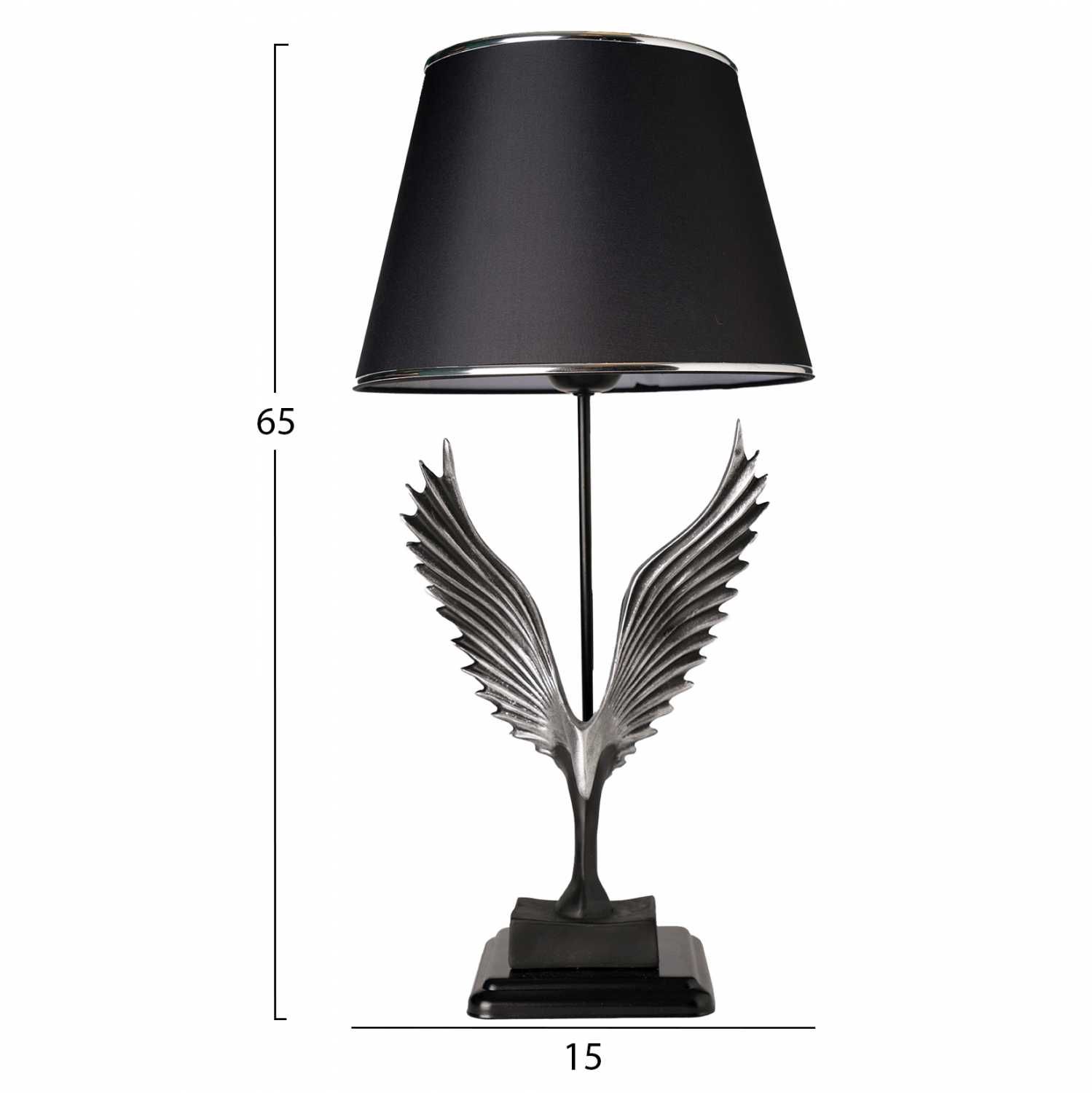 Стилна Настолна лампа Арт HM7475.02, черен-сребрист, Промо цена!