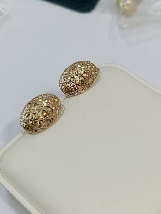 Золотые серги завод, проба 585, вес 3,15