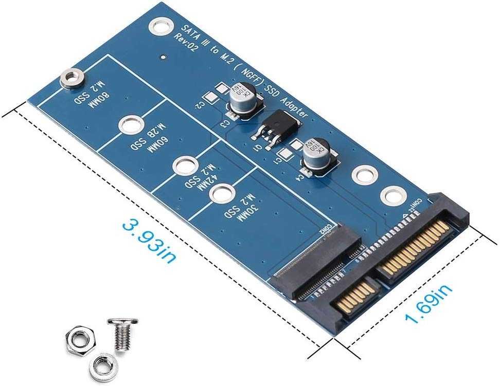 Адаптер за M.2 (M2) SSD към 2.5" SATA 3.0 конектор + Гаранция