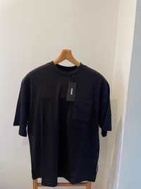 Tricou negru lost fit (baggy)