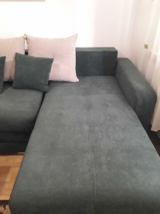 Canapea coltar extensibil verde crud