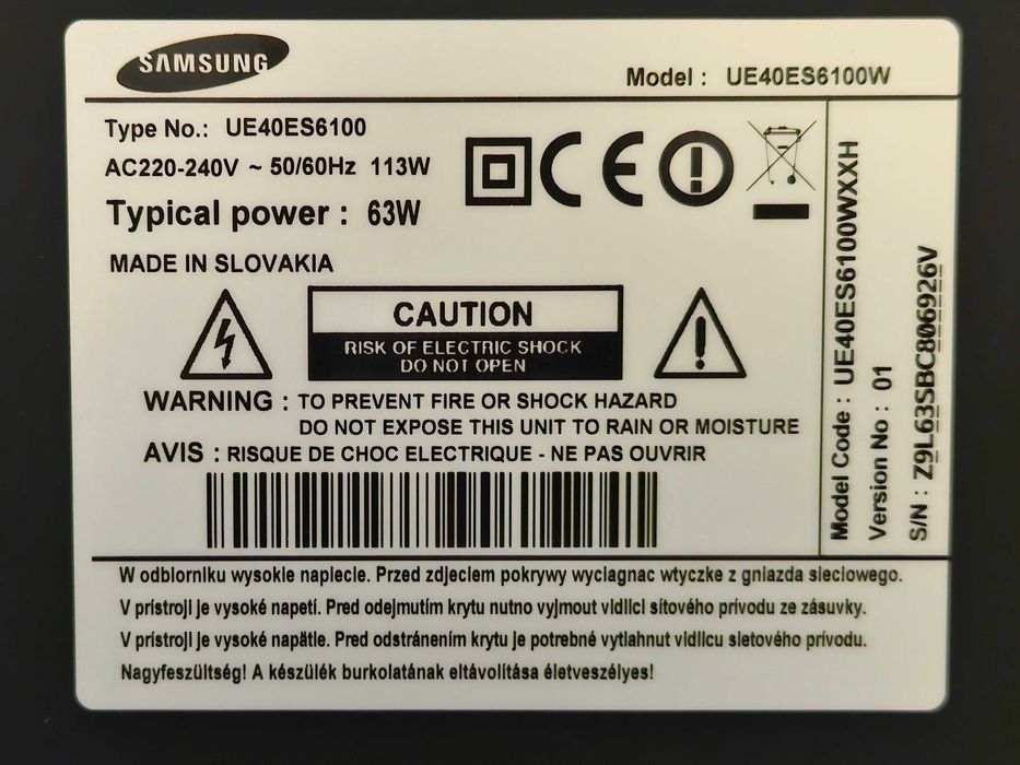 Vand Televizor LED Samsung UE40ES6100