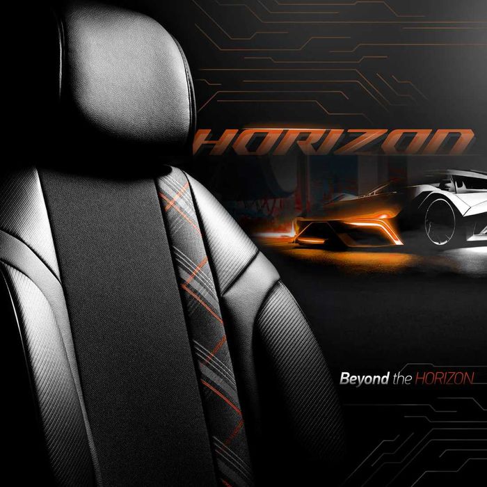 Комплект Тапицерия OTOM Horizon – Черно,Оранжево, Текстил/Кожа