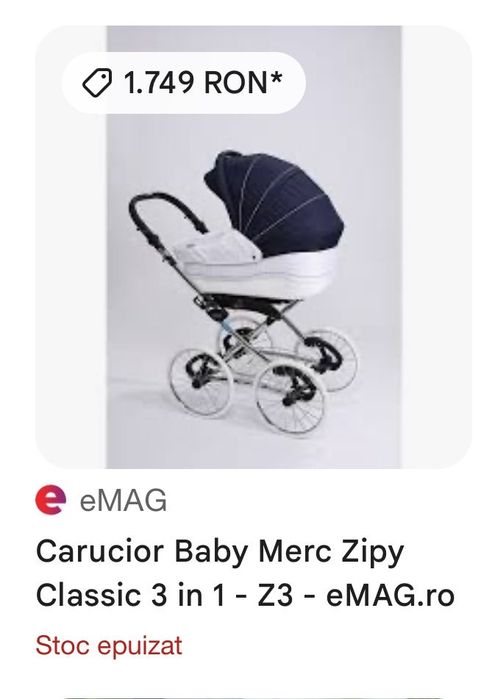 Carucior 3 in 1 zippy clasic baby merc