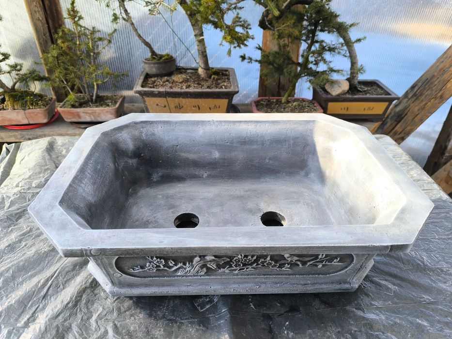 Vas beton, ghiveci beton bonsai XXL extra large, dimensiune mare