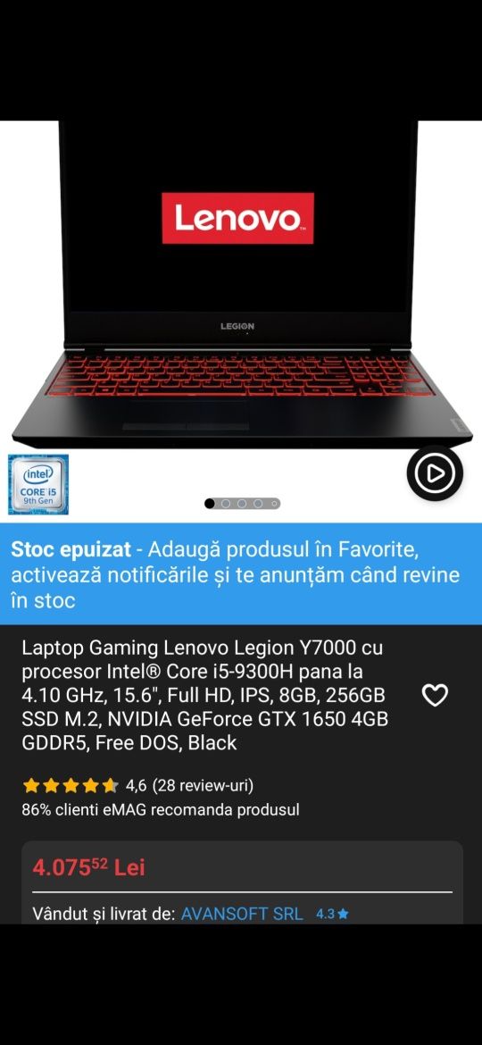 Laptop gaming lenovo Y7000