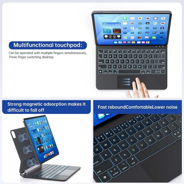 Калъф Клавиатура Magic за iPad Pro 11 Air 10.9 + Стилус