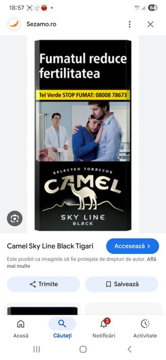 Camel sky black pachet