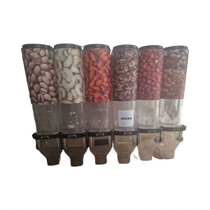 Диспенсъри за ядки (6 броя и стойка за стена)