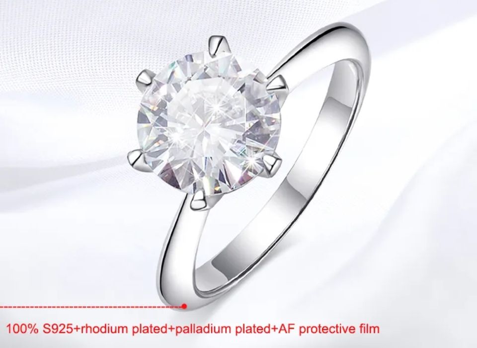 Inel logodna diamant moissanite, 1, 2, 3 carate