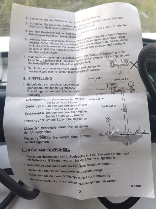 Lampa dubla de gradina, noua, in cutie