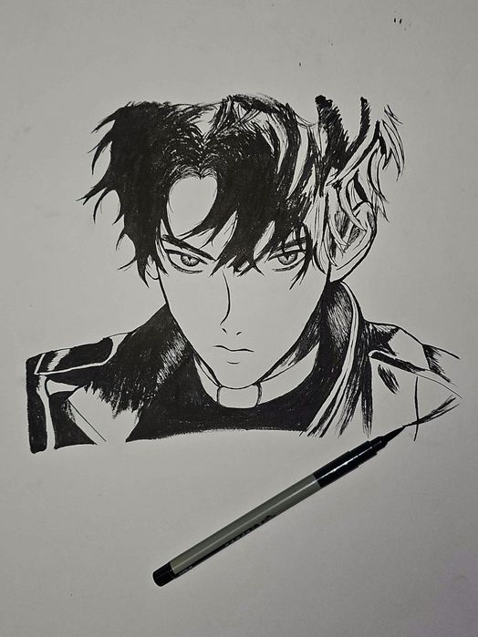 Desenez orce personaj anime/manga în creion sau cerneală neagră