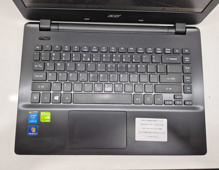 Acer 125$ Intel Core i5 4210U 8/128  Nvidia 820M 2GB ekran 14.1