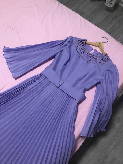 Официална дълга рокля в лилав цвят шита по поръчка