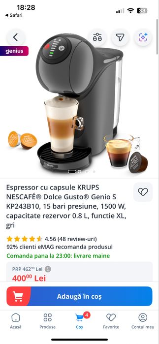 Espressor cu capsule Dolce gusto