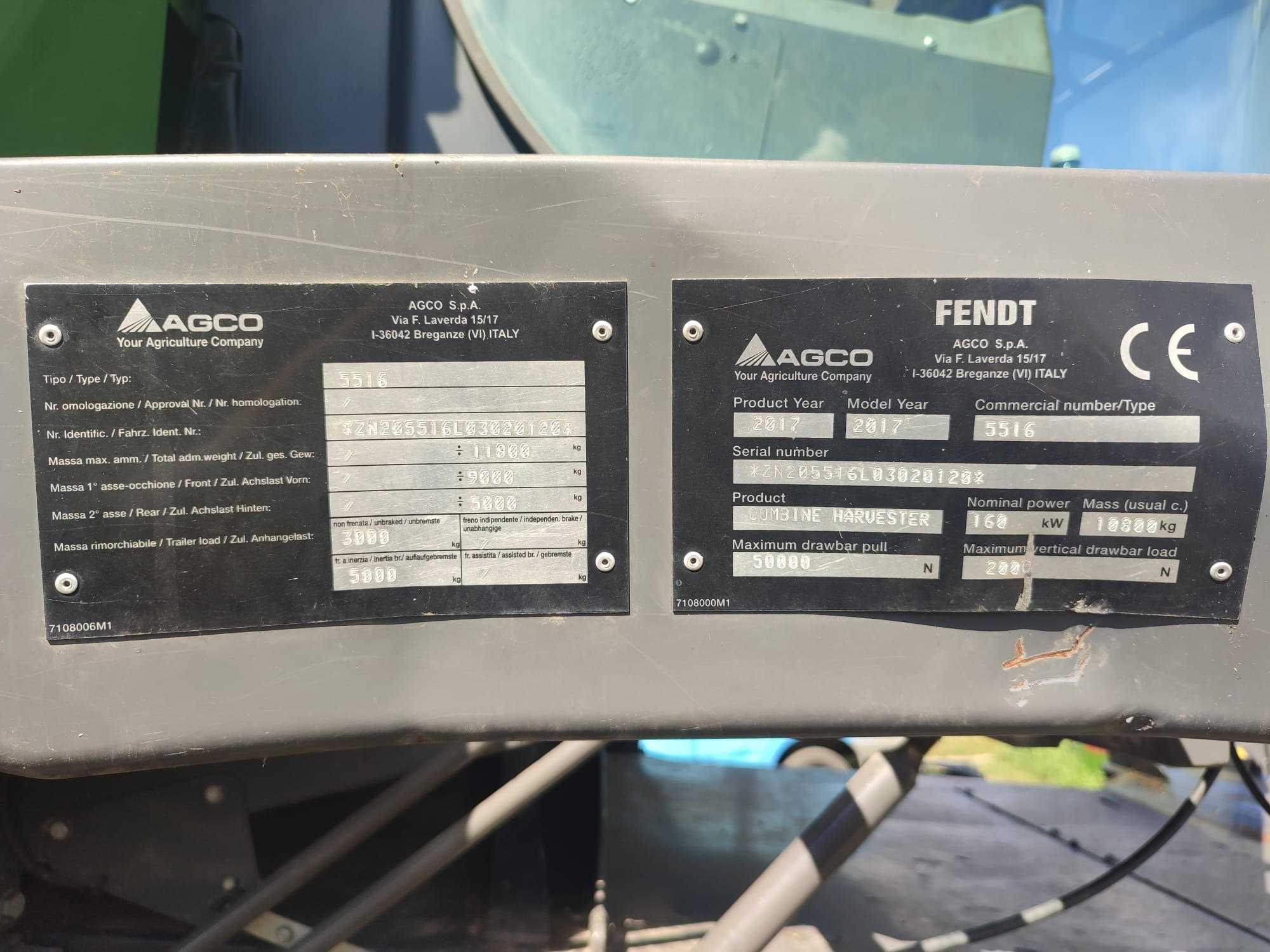 Combină Fendt 522E HEADER păioase Free Flow și cărucior