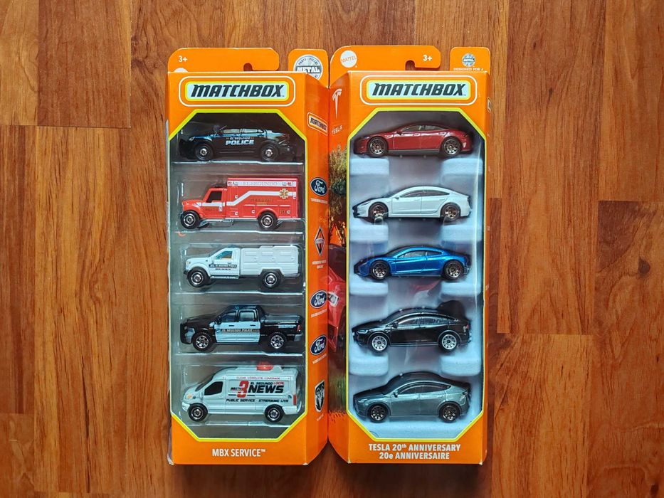 vand set masinute MATCHBOX MBX service 2022, TESLA 20 Anniversary 2023