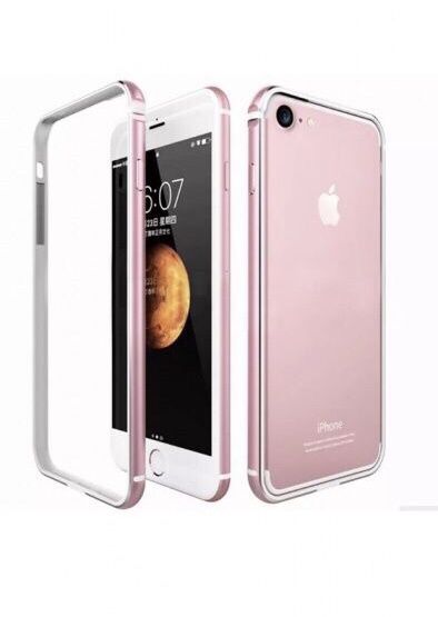Bumper aluminiu + cauciuc pentru IPhone 6, 7, 8 SE 2020