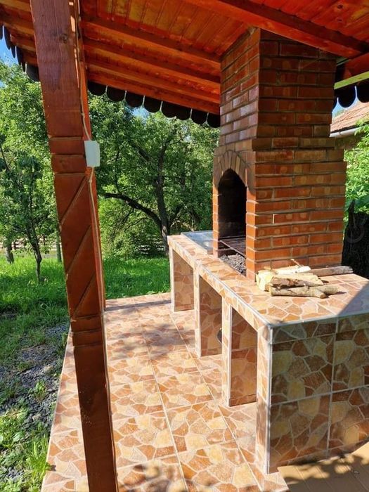 Cabana cu ciubar și piscina