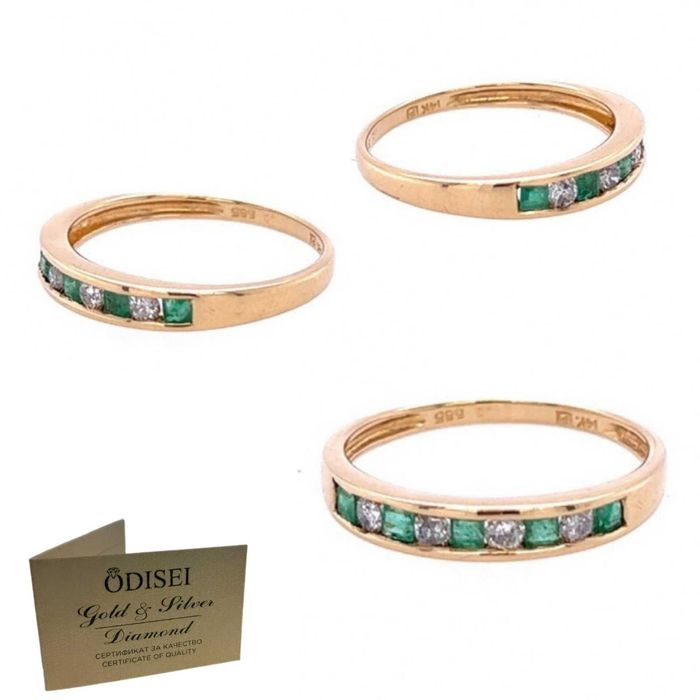 Златни пръстени с диаманти и скъпоценни камъни