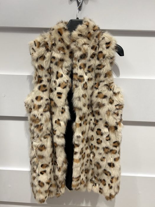 Vesta de blana naturala iepure model leopard