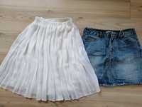 Бяла къса солей, дънкова пола и още една с джобове