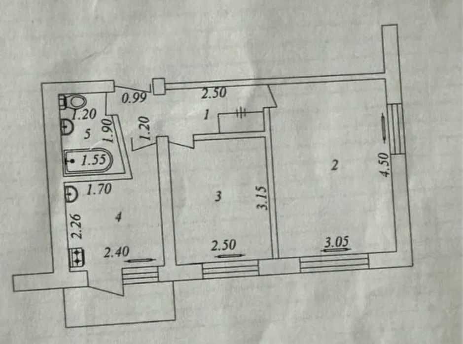 Метро БИЙ Продается квартира 2/2/5 без ремонт N.207