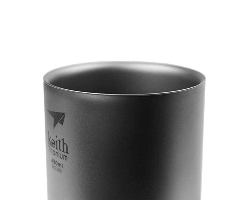 Keith Titanium, cană cu pereți dubli și capac, din titan, 450 ml