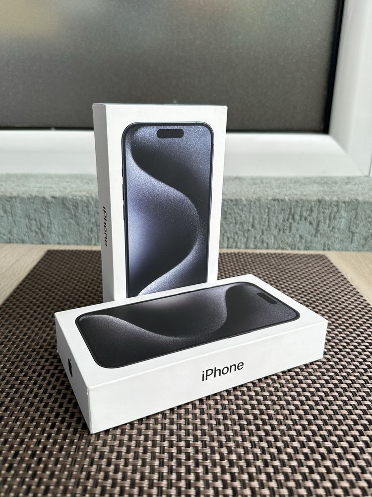 НОВИ! /*ЛИЗИНГ*/ 256Gb / IPhone 15 Pro / Black / Blue Titanium