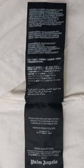 Palm Angels T-Shirt оригинална тениска S памучна бяла фланелка
