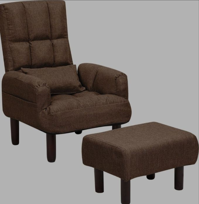 NOU Fotoliu cu taburet "OLAND", maro, recliner