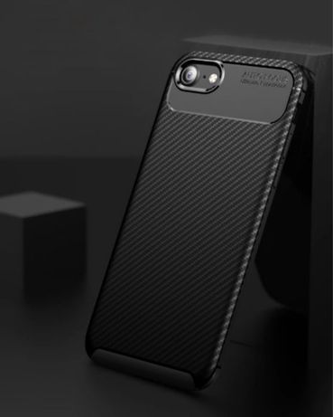 Iphone 8 SE 2020 - Husa Carbon Type Silicon 0.5mm Black Pattern
