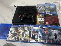 PS4 Slim 1TB + 11 игр (Ghost of Tsushima, God of War, GTA V и др.)