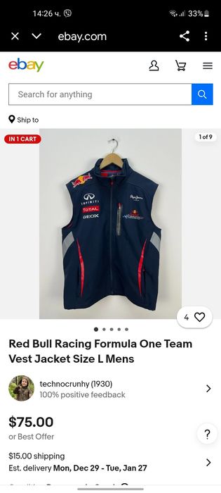 Red Bull Racing Formula мъжки елек L размер.