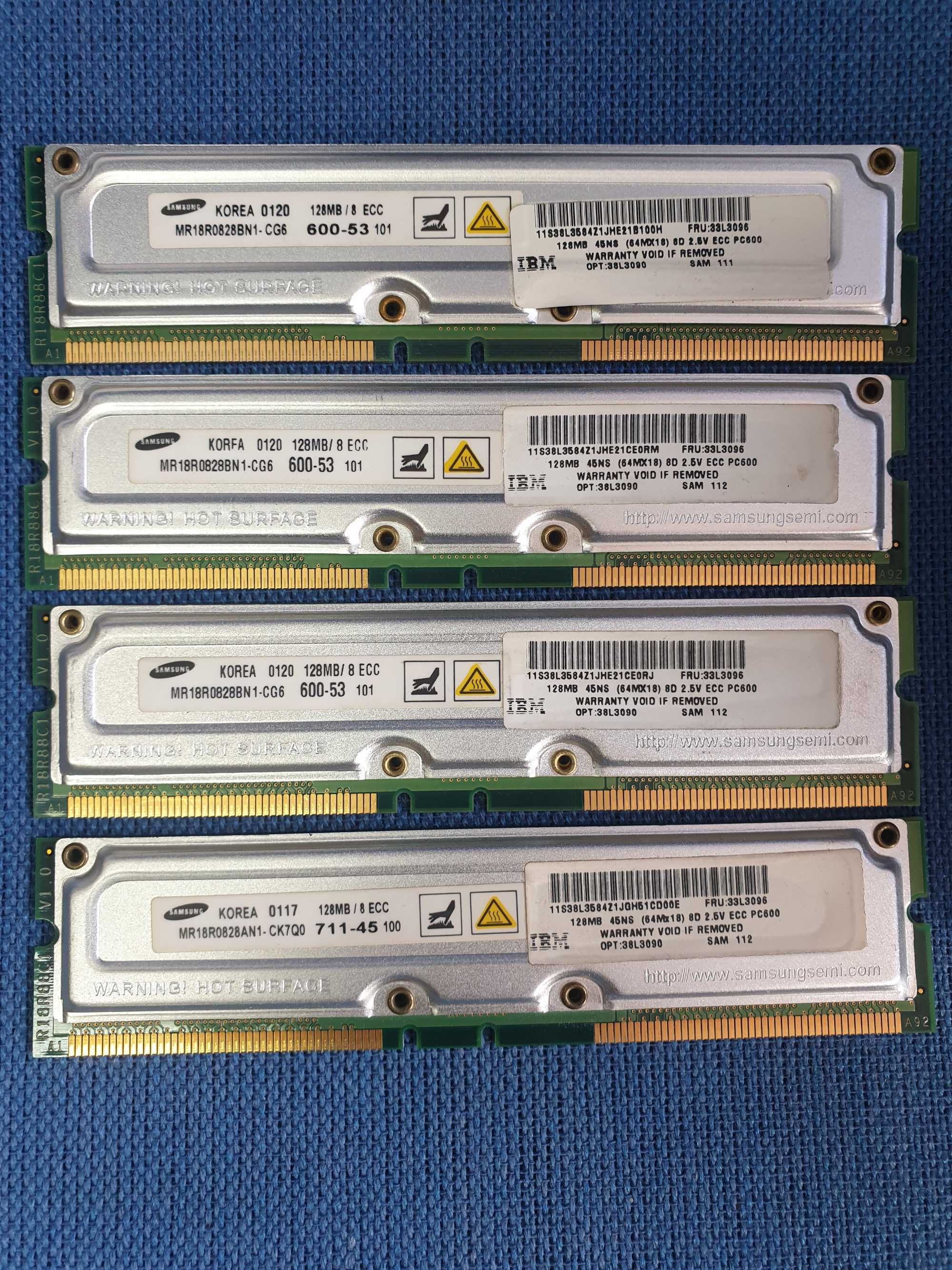 Kit 512 MB memorii RIMM (4 × 128MB)