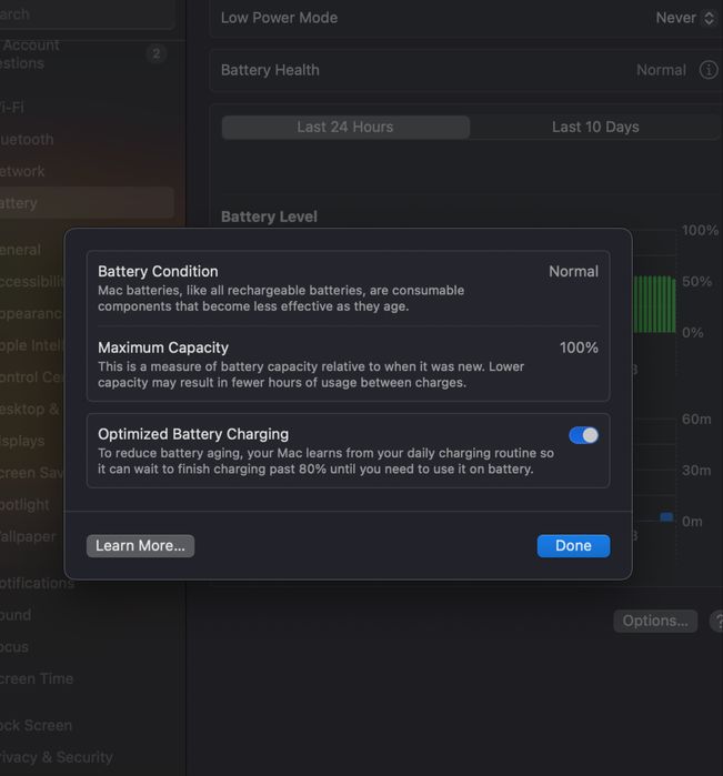 Macbook air m2 16/256 100% 22 ta sikl 25 soatgacha yetadi quvati