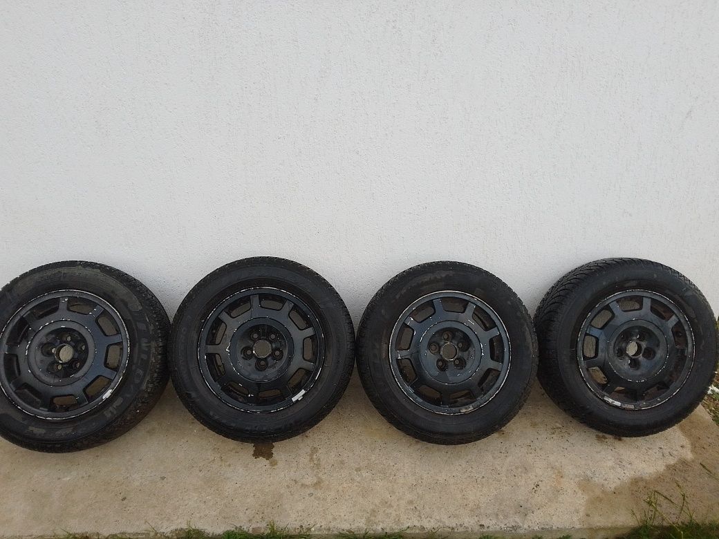 Set 4 jante aliaj 5x100 vw golf IV bora Seat Skoda cu anvelope M+S