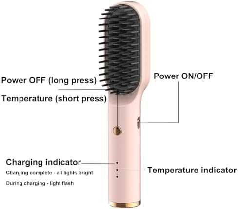 Нова Керамична безжична четка за изправяне и къдрене на коса, 5000mAh