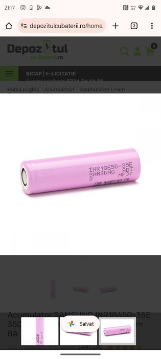 Celule 18650 Samsung INR18650-35E 3400mah - 8A NOI Lot Limitat !!!