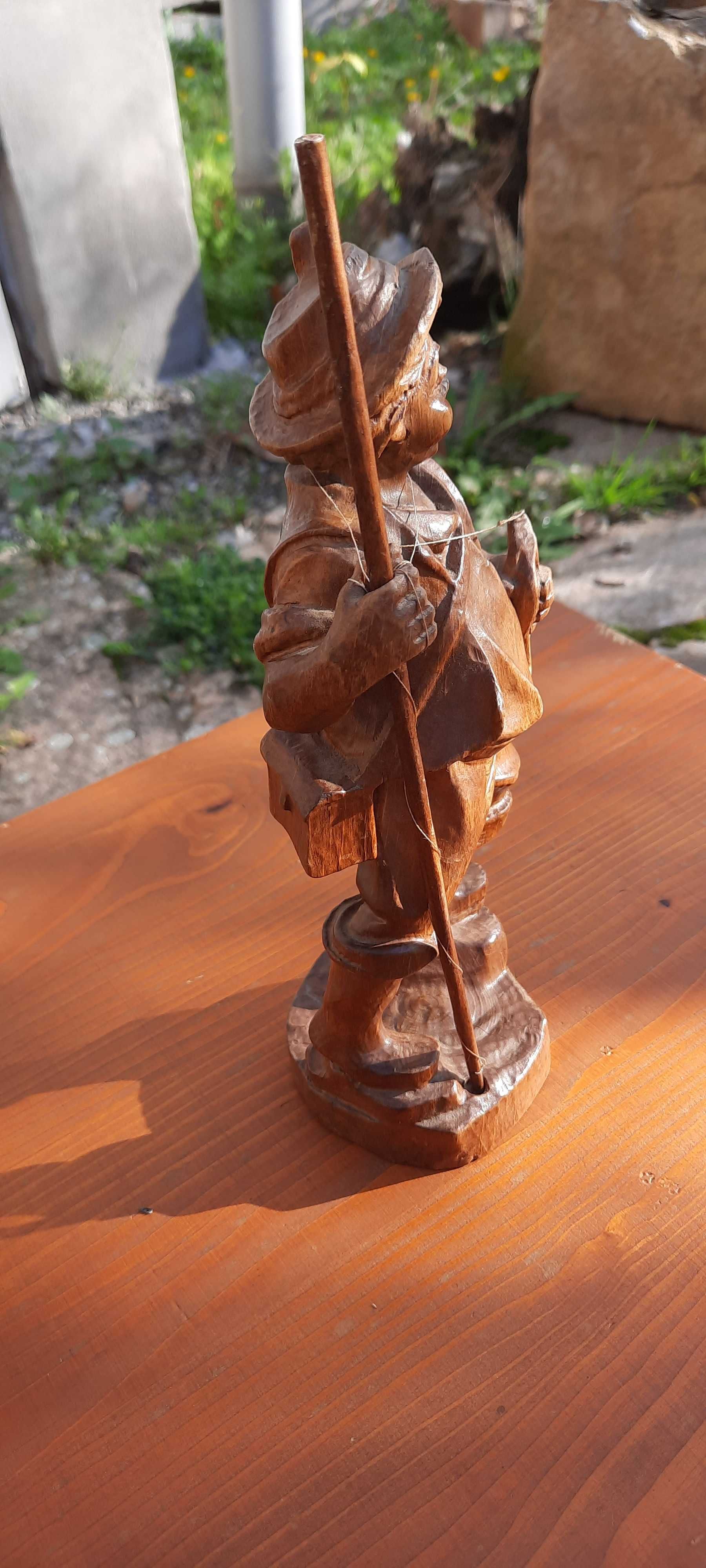 Sculptură - Lemn - Pescarul foarte frumos lucrata manual!