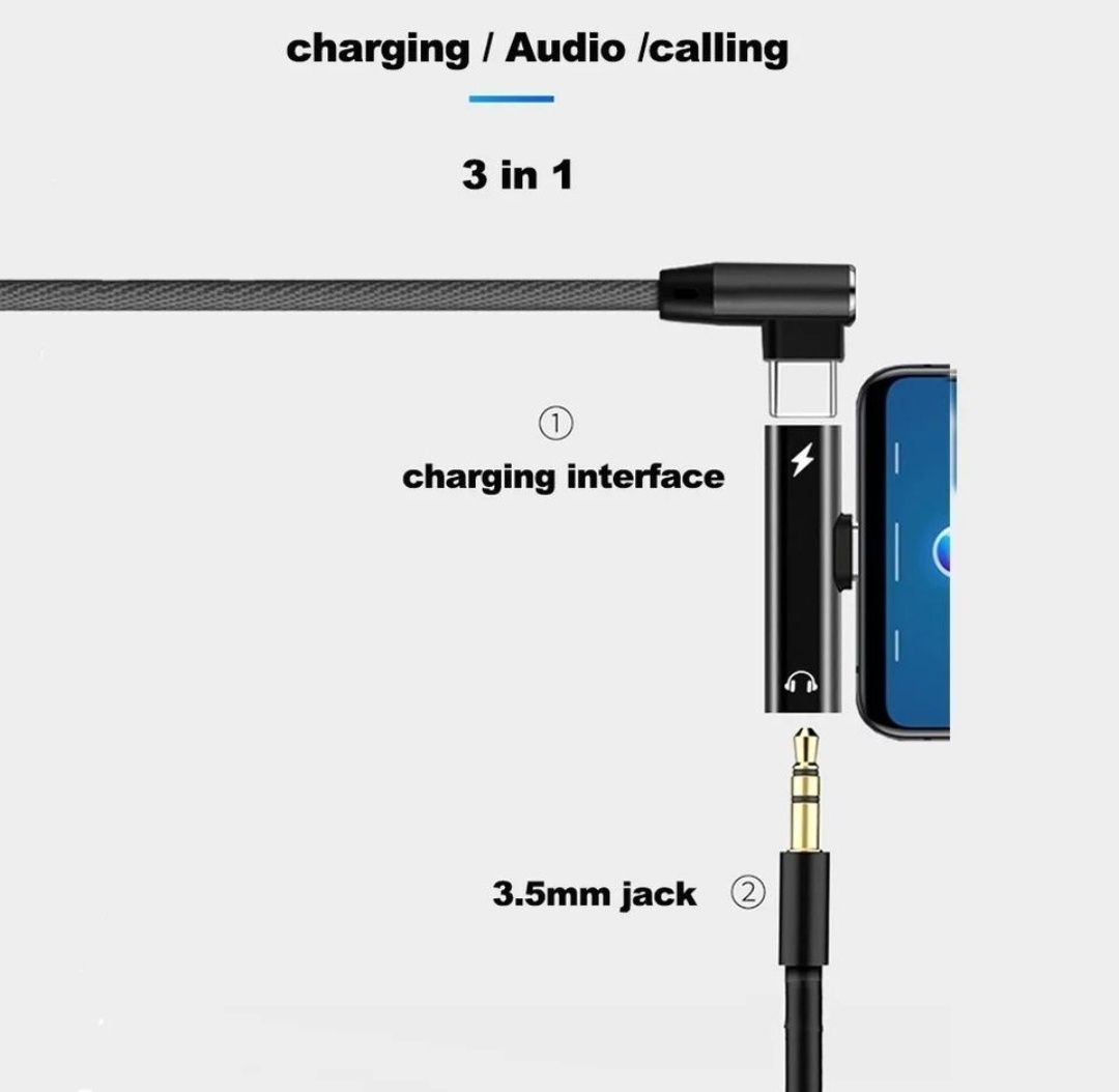 AUX переходник AUX-typeC AUX-iOS AUX-lightning microUSB  otg  наушник