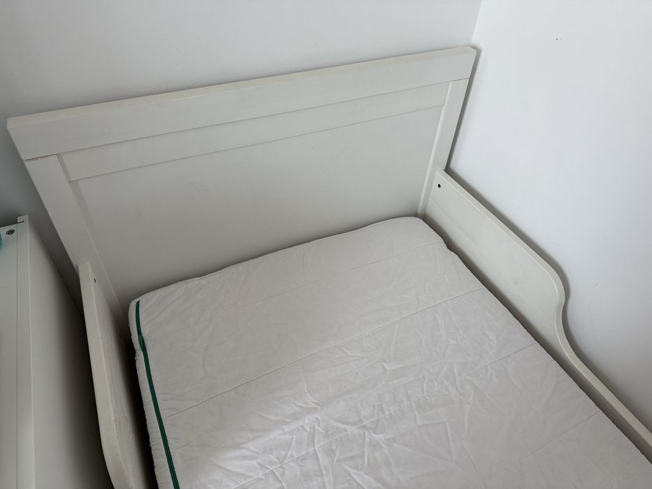 Pat extensibil copii IKEA SUNDVIK 80x200, saltea VIMSIG, somiera LUROY