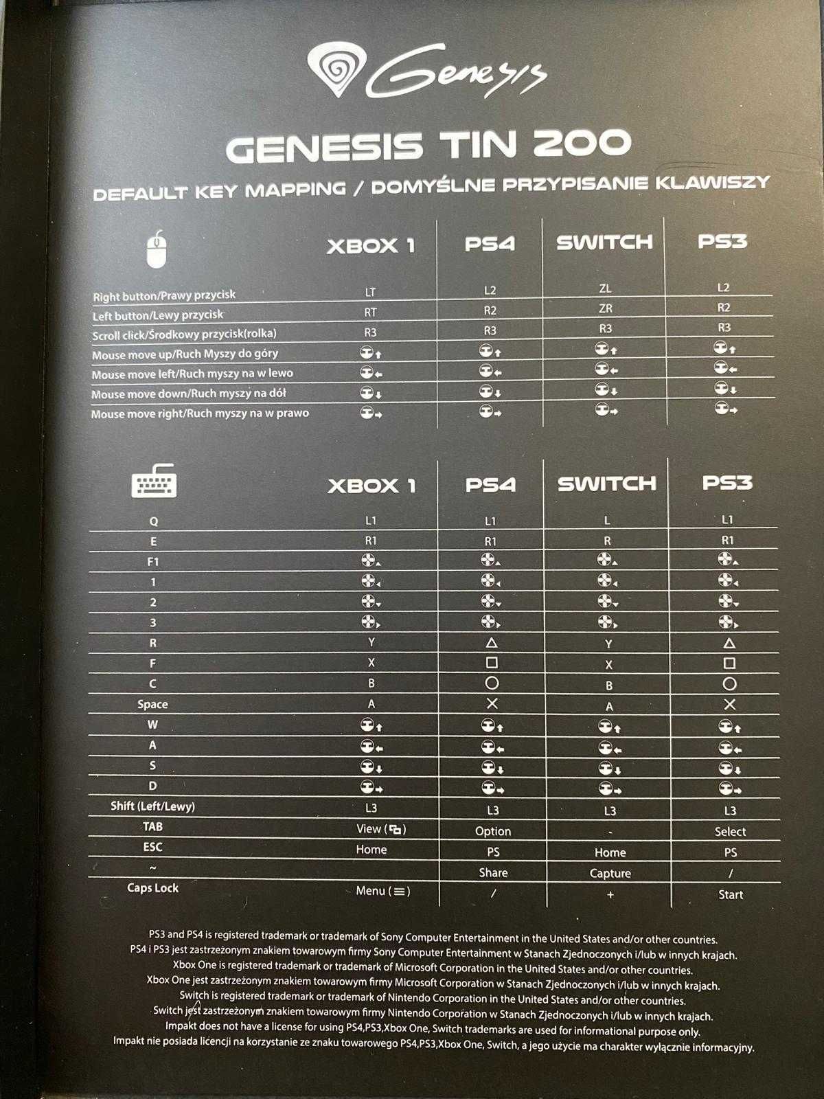 Genesis Tin200 mouse/tastatura adaptor PS4/PS3/XBOX ONE