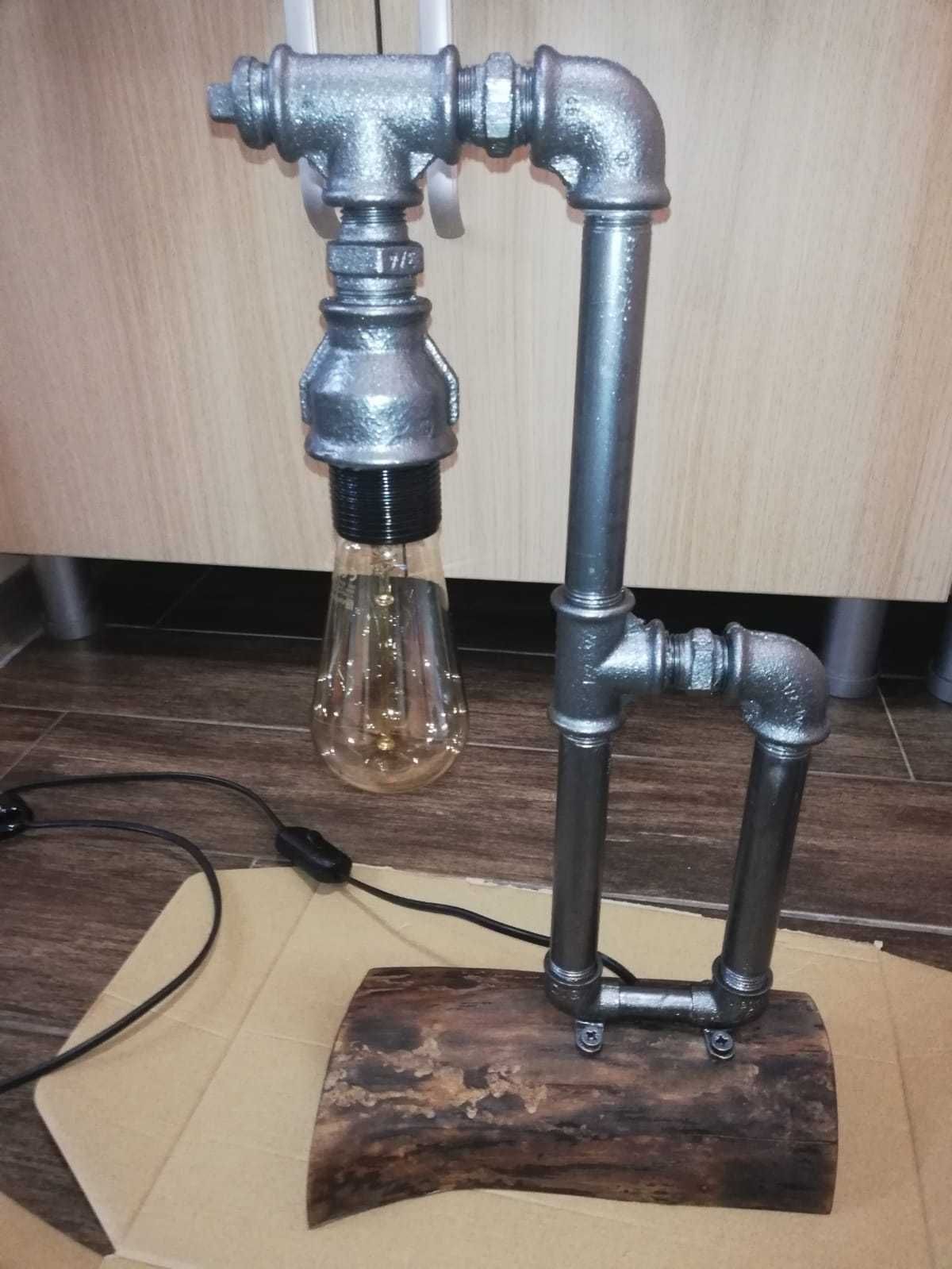 Lampa steampunk veioza ornamentala lucrata manual, bar, restaurant