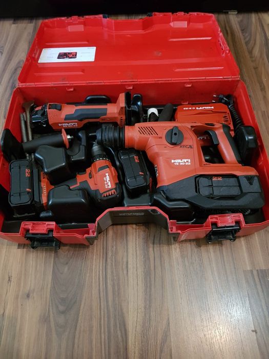 Hilti Nuron,set trei piese,rotopercutor,flex și filetantă.