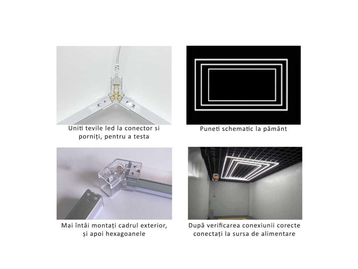 Lumină LED dreptunghiulară pentru iluminat liniar de garaj