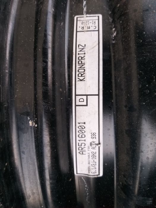Jante tablă cu 5 găuri  6-1/2J X 16 Fiat, Alfa Romeo, Lancia