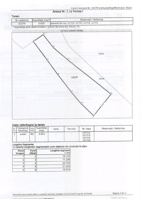Vind loc pt. 6 cabane 3000 mp teren intravilan Rosia zona  turistica .