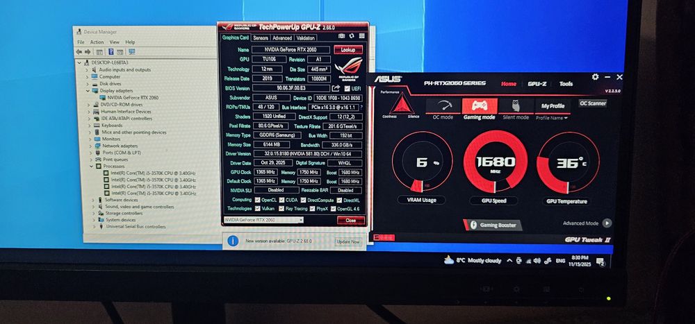 Placa video ASUS  RTX 2060 Phoenix 6GB GDDR6 192-bit LA 510 RON