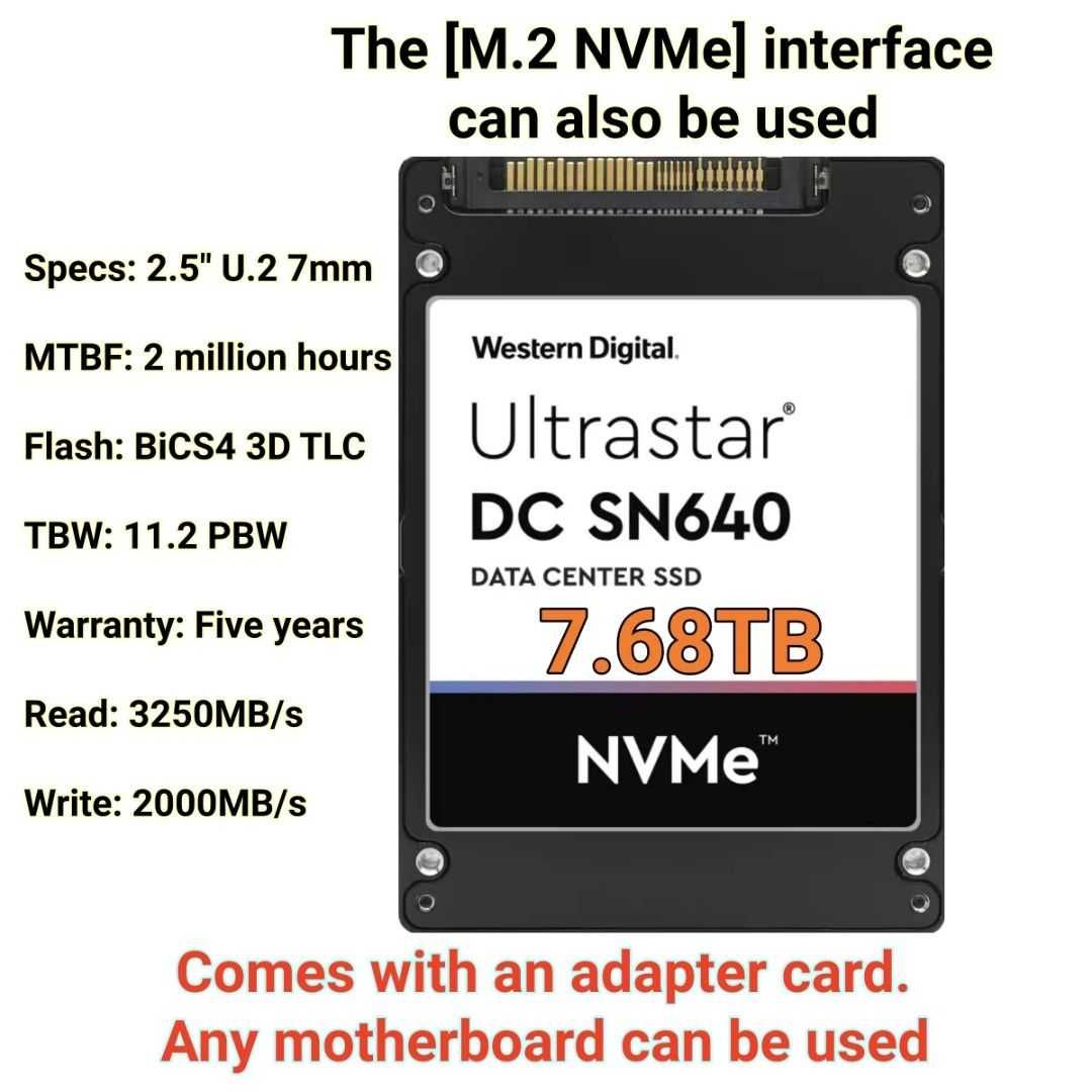 Хард Накопитель SSD 7.68TB, Твердотельный накопитель  емкостью 7,68 ТБ